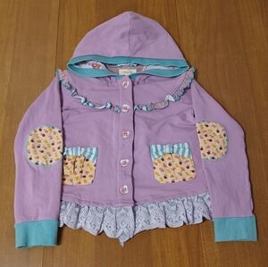 Matilda Jane Purple Hoodie Girls 6 Once Upon A Time Royalty Apples Ruffles